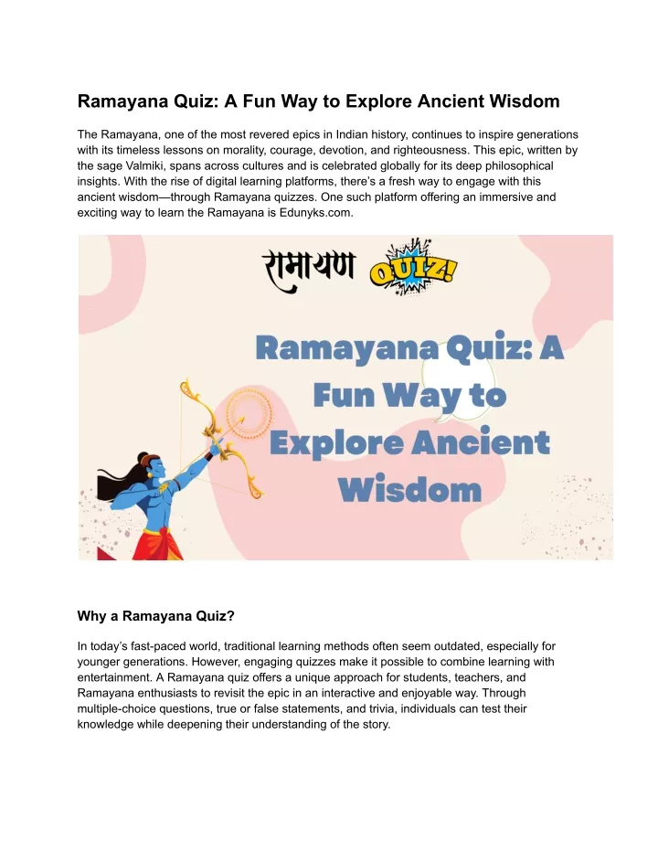 ramayana quiz a fun way to explore ancient wisdom