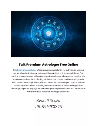 Talk Premium Astrologer Free Online