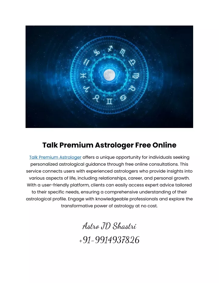 talk premium astrologer free online