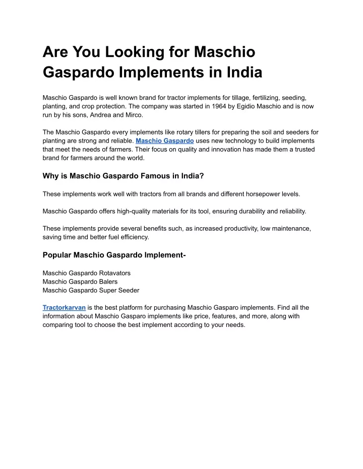 are you looking for maschio gaspardo implements