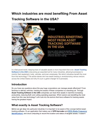 Industries Benefiting Most from Asset Tracking Software in the USA