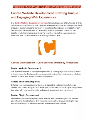 Contao Website Development_ Crafting Unique and Engaging Web Experiences