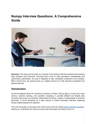 Numpy Interview Questions - A Comprehensive Guide