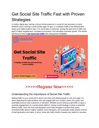 get social site traffic fast with proven