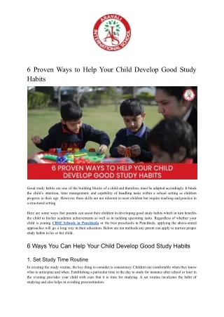 6 Proven Ways to Help Your Child Develop Good Study Habits