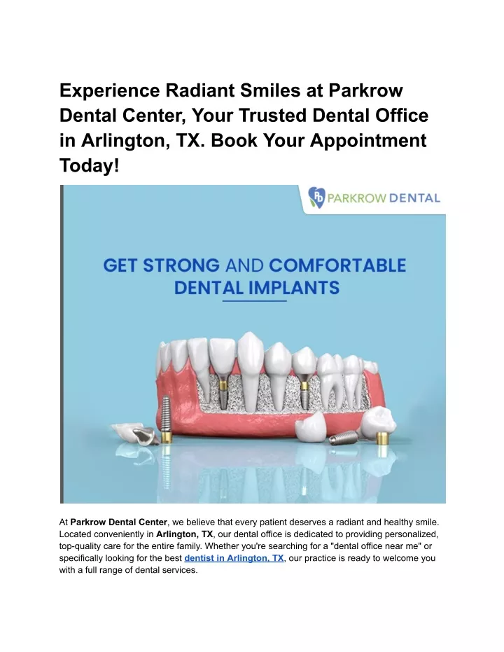 experience radiant smiles at parkrow dental