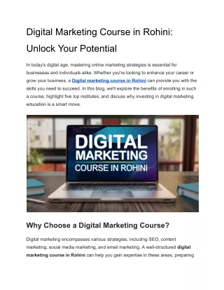 Digital Marketing Course in Rohini