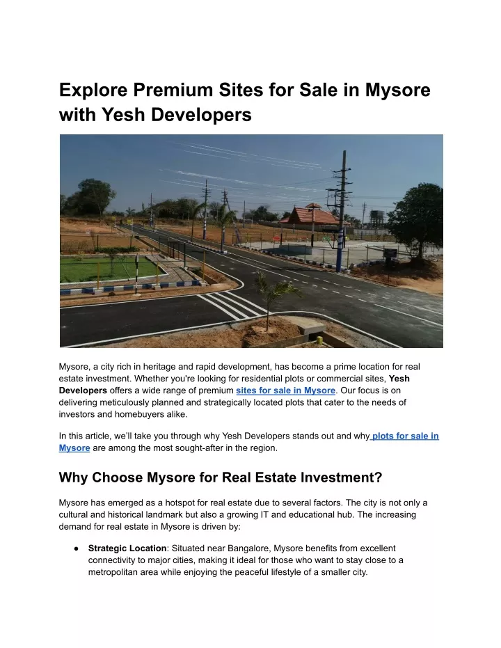 explore premium sites for sale in mysore with