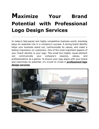 Maximize Your Brand Potential with Professional Logo Design Services