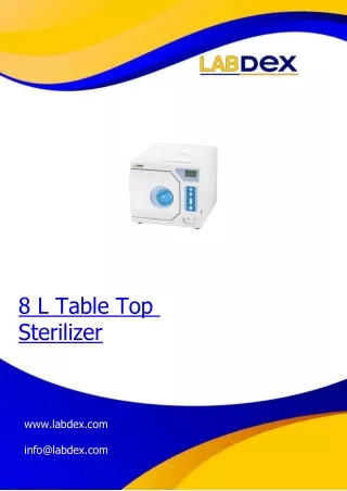 8 l table top sterilizer www labdex com