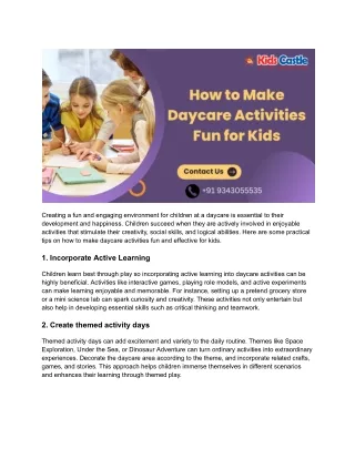 How to Make Daycare Activities Fun for Kids