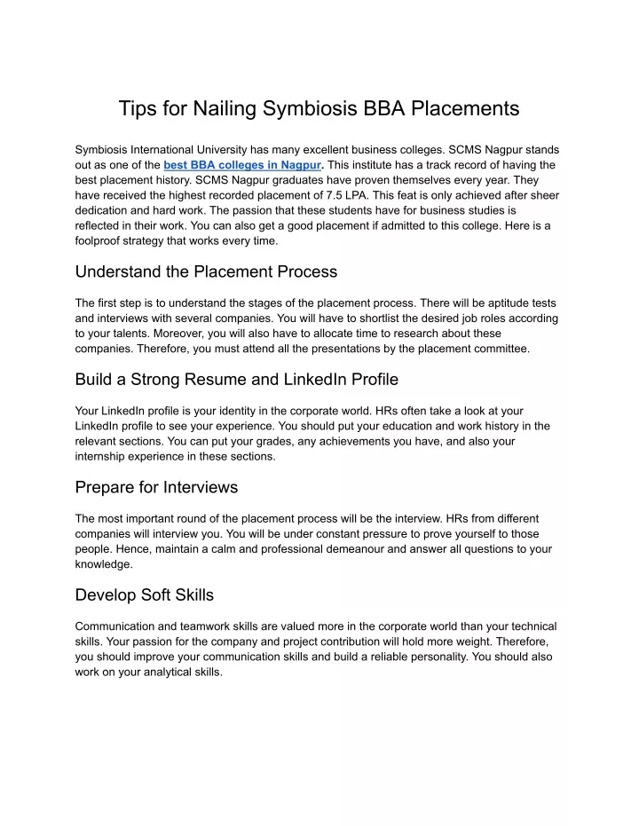 tips for nailing symbiosis bba placements