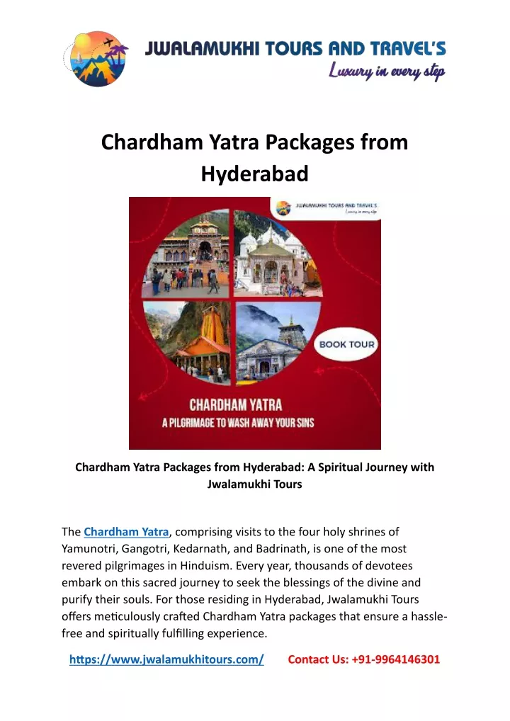 chardham yatra packages from hyderabad