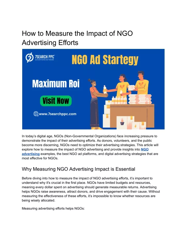 how to measure the impact of ngo advertising