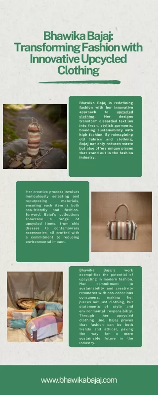 Bhawika Bajaj Transforming Fashion with Innovative Upcycled Clothing
