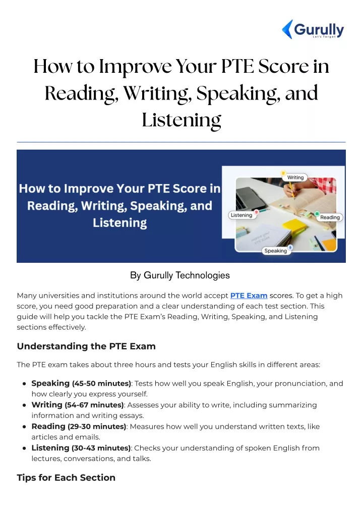 how to improve your pte score in reading writing