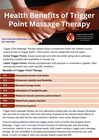 Health Benefits of Trigger Point Massage Therapy