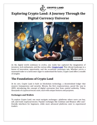 Exploring Crypto Land  A Journey Through the Digital Currency Universe
