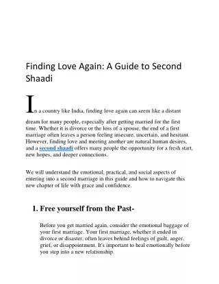 finding love again a guide to second shaadi