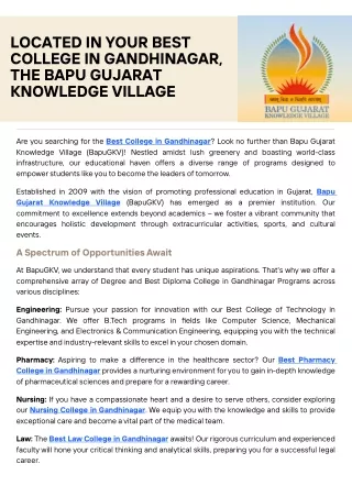 Bapu GKV: Your Gateway to a Brighter Future