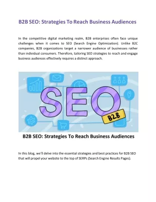 B2B SEO: Strategies To Reach Business Audiences