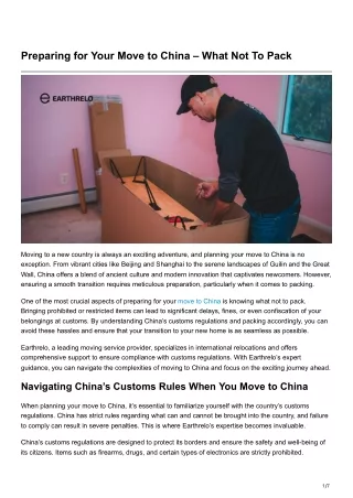 preparing for your move to china what not to pack