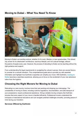 moving to dubai what you need to know