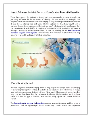 Expert Advanced Bariatric Surgery Transforming Lives with Expertise
