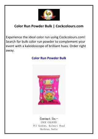 color run powder bulk cockcolours com