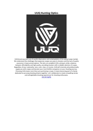 uuq hunting optics