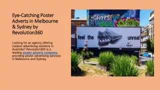 Eye-Catching Poster Adverts in Melbourne & Sydney by Revolution360