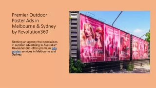 Premier Outdoor Poster Ads in Melbourne & Sydney by Revolution360