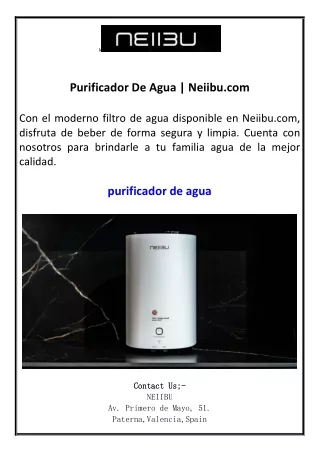 Purificador De Agua  Neiibu.com