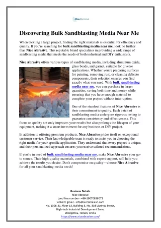 Discovering Bulk Sandblasting Media Near Me