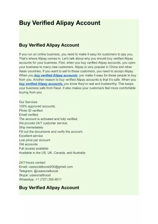 Buy Verified Alipay Account