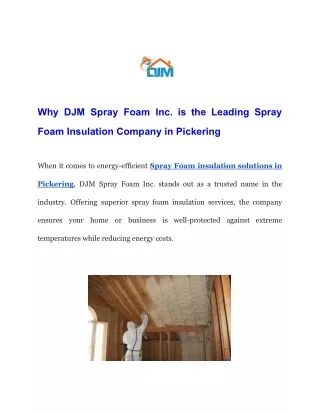 why djm spray foam inc is the leading spray