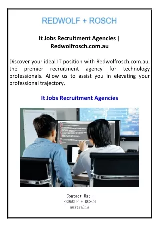 It Jobs Recruitment Agencies  Redwolfrosch.com
