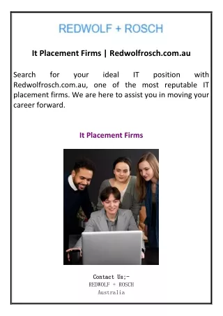 It Placement Firms  Redwolfrosch.com.au