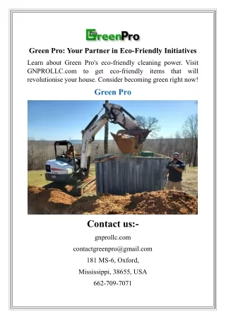 Green Pro Your Partner in Eco-Friendly Initiatives