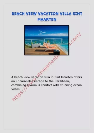 a beach view vacation villa in sint maarten