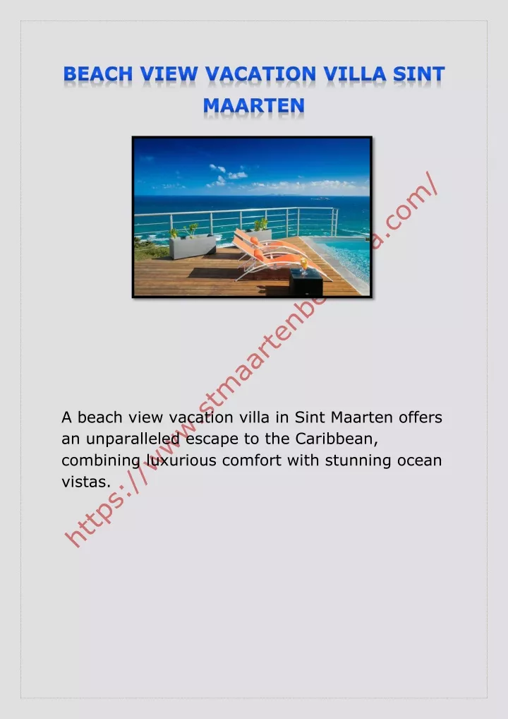 a beach view vacation villa in sint maarten