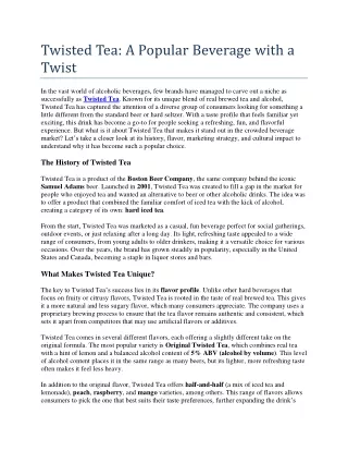 twisted tea a popular beverage with a twist