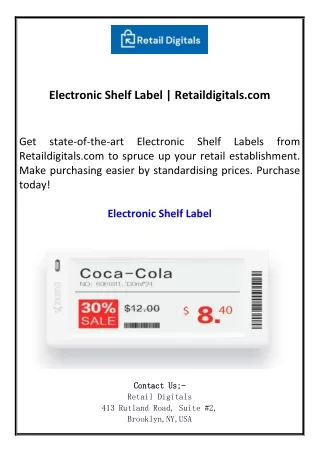electronic shelf label retaildigitals com