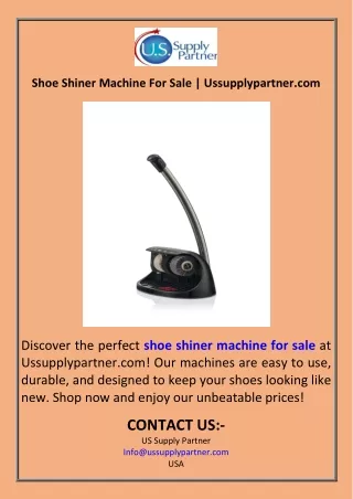 Shoe Shiner Machine For Sale  Ussupplypartner.com