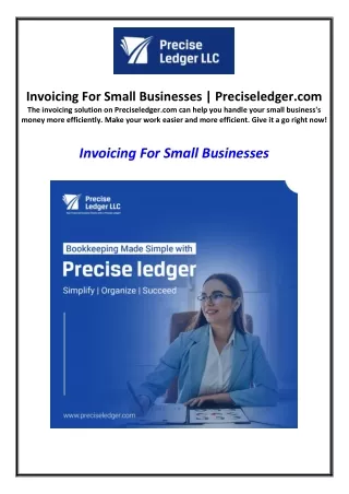 Invoicing For Small Businesses | Preciseledger.com