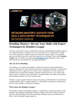 detailing mastery elevate your skills with expert