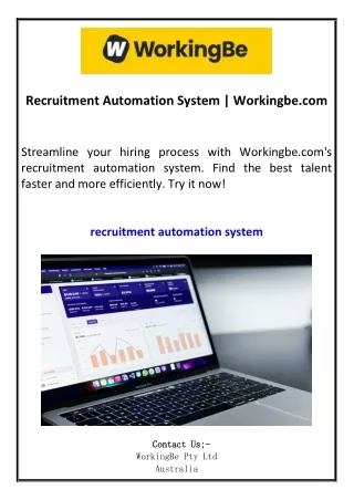 Recruitment Automation System Workingbe.com