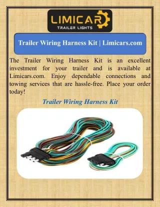 Trailer Wiring Harness Kit   Limicars.com