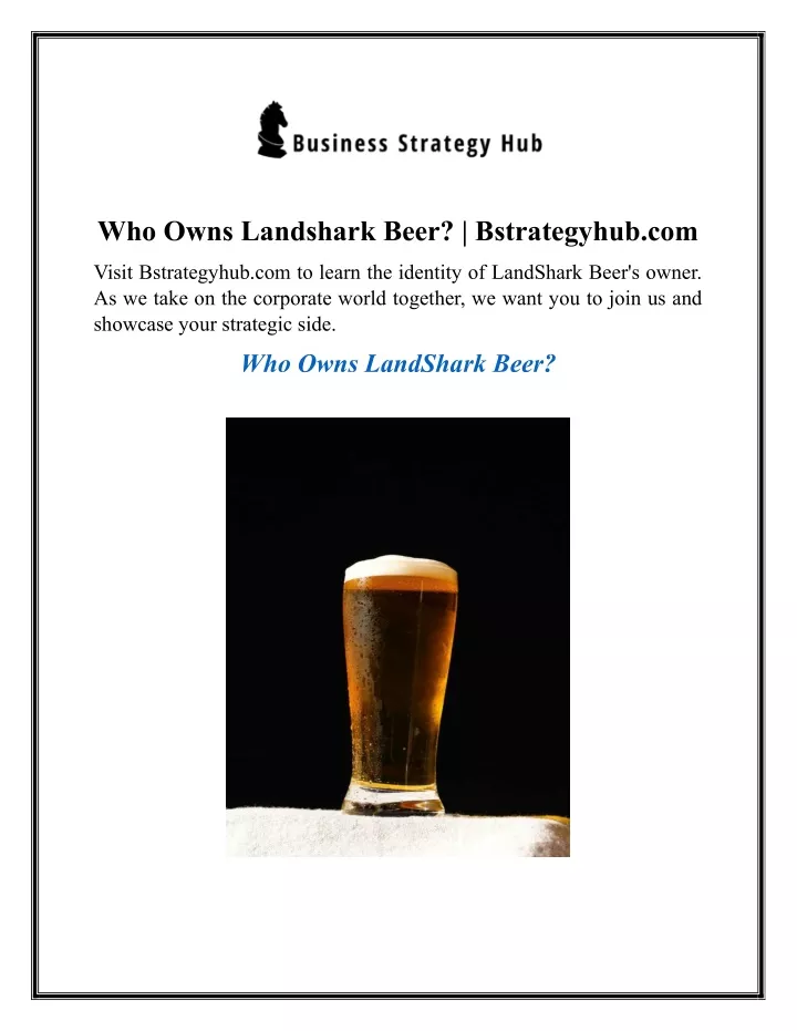 who owns landshark beer bstrategyhub com