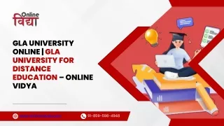 GLA University Online - GLA University for Distance Education – Online Vidya